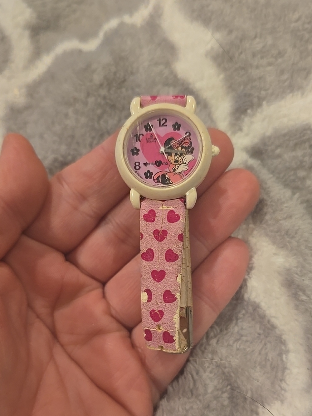 ❤️10/$30 Vintage Lorus Pink Hearts Minnie Mouse Watch